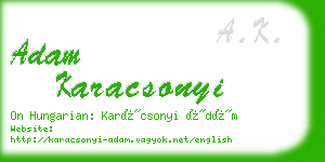 adam karacsonyi business card